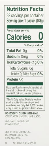 True Lime®  Crystallized Lime Drink Mix Packets Perspective: right