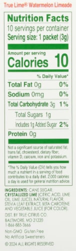 True Lime® Watermelon Limeade Drink Mix Packets Perspective: right