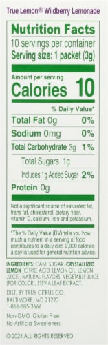 True Lemon® Wildberry Lemonade Drink Mix Packets Perspective: right