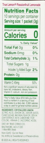 True Lemon® Passionfruit Lemonade Drink Mix Packets Perspective: right