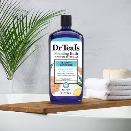 Dr Teal's® Detoxify & Energize Foaming Bath with Pure Epsom Salt, Ginger & Clay Perspective: right