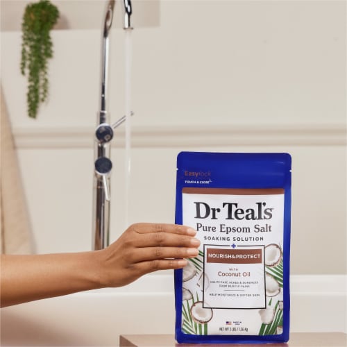 Dr Teal's® Nourish & Protect Coconut Oil Pure Epsom Salt Soaking Solution Perspective: right