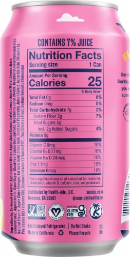 Health-Ade® SunSip™ Raspberry Lemonade Soda Can Perspective: right
