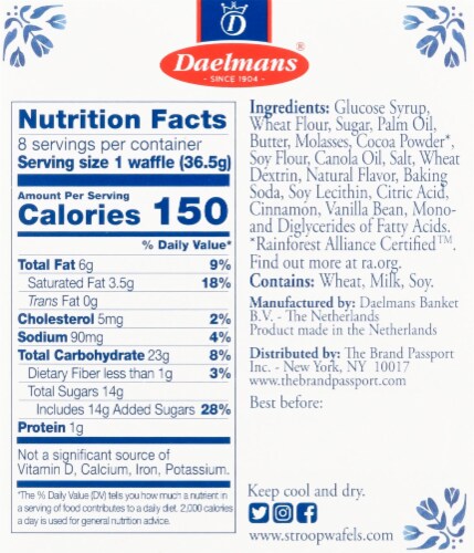 Daelman's® Chocolate Stroopwafels Waffle Cookies Perspective: right
