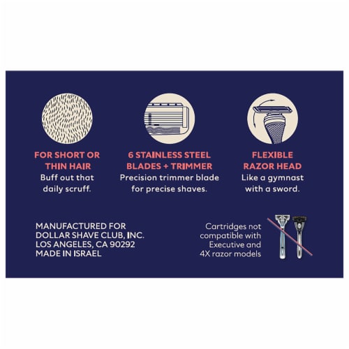 Dollar Shave Club Six-Blade Razor Refill Cartridges Perspective: right