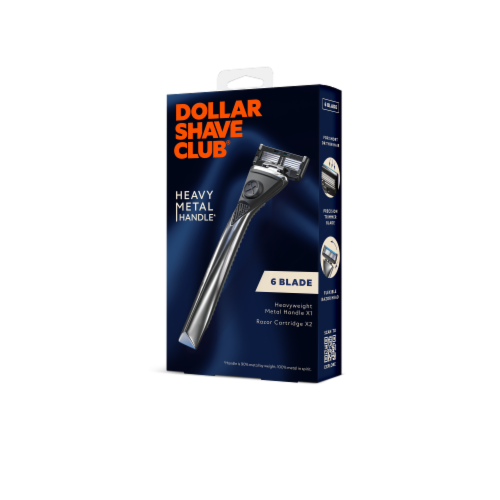 Dollar Shave Club® Heavy Metal Handle 6 Blade Razor Set Perspective: right