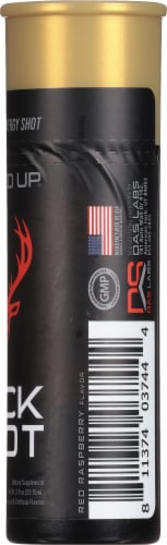 Bucked Up Buck Shot Blood Raz High-Powered Energy Shot Perspective: right