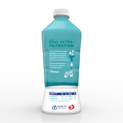 Fairlife 1% Lactose Free & High-Protein Ultra-Filtered Milk Perspective: right