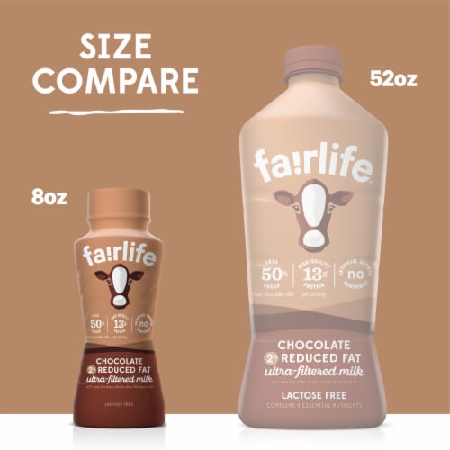 Fairlife 2% Chocolate Lactose Free & High-Protein Ultra-Filtered Milk Perspective: right