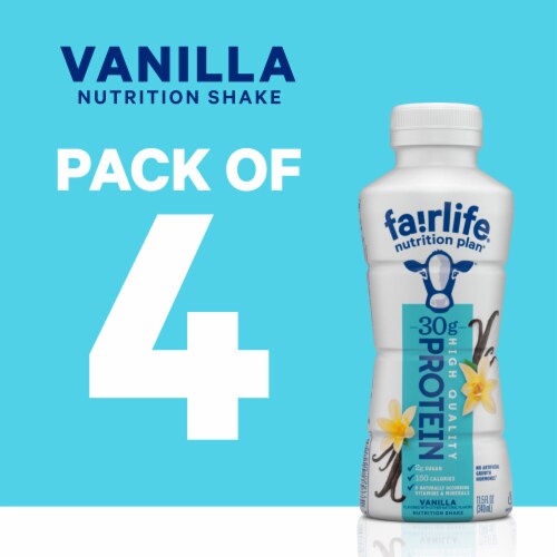 Fairlife Nutrition Plan Vanilla No Sugar Added High-Protein Vitamin-Enhanced Shake Perspective: right