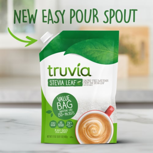 Truvia Original Calorie-Free Sweetener from the Stevia Leaf, Spoonable Refill Bag Perspective: right