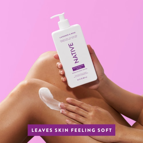 Native Moisturizing Hand & Body Lotion, Lavender & Rose, Silicone Free, for Women and Men, 16.5 oz Perspective: right