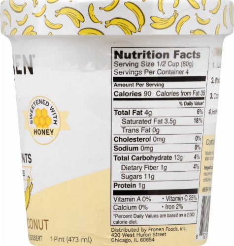 Fronen Banana Coconut Non-Dairy Frozen Dessert Perspective: right