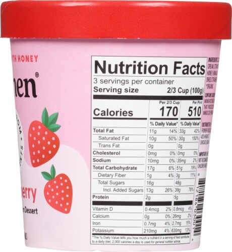 Fronen Strawberry Non-Dairy Frozen Dessert Perspective: right