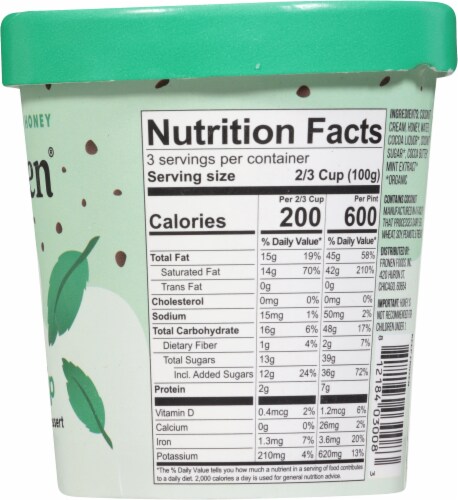 Fronen Dairy Free Mint Chip Frozen Dessert Pint Perspective: right