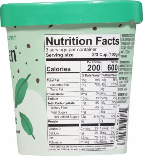 Fronen Dairy Free Mint Chip Frozen Dessert Pint Perspective: right