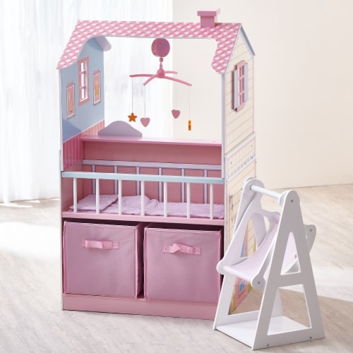 Teamson Kids Toy Baby Doll Changing Station Dollhouse with Storage,  Yellow/Pink/Blue, 1 - Kroger