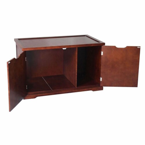 Merry Products Pet Cat Washroom Bench with Removable Partition