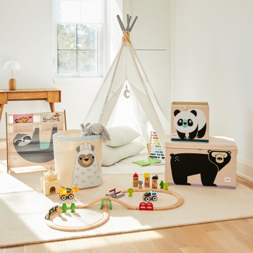 3 Sprouts Kids Toy Chest - Storage Trunk for Boys and Girls Room - Bear Perspective: right