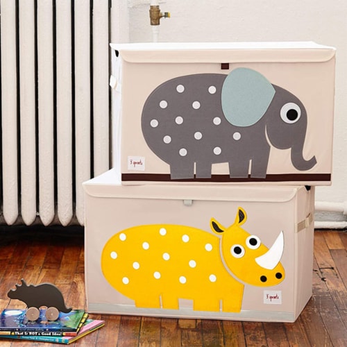 3 Sprouts Kids Toy Chest - Storage Trunk for Boys and Girls Room, Rhino Perspective: right