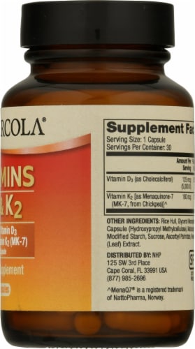 Mercola Vitamins D3 & K2 Capsules Perspective: right