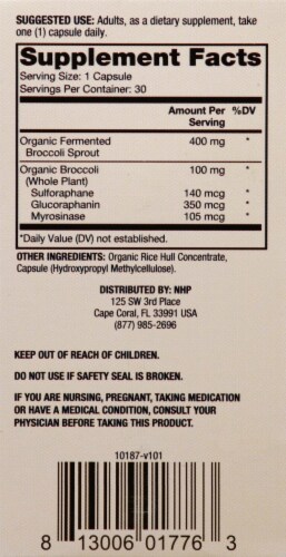 Mercola Fermented Broccoli Sprouts Capsules Perspective: right