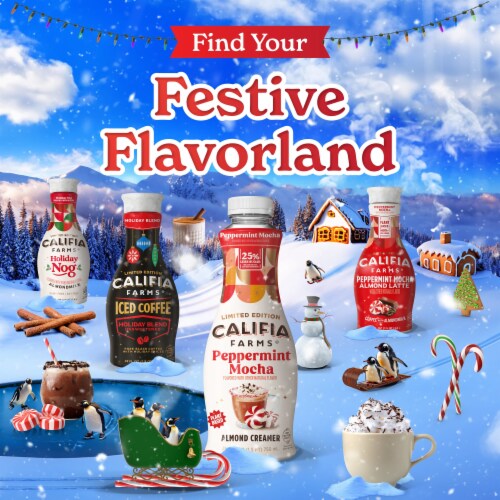 Califia Farms® Peppermint Mocha Almond Milk Liquid Coffee Creamer Perspective: right
