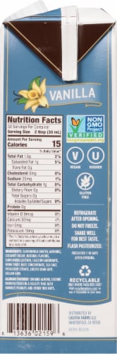 Califia Farms® Better Half Vanilla Coconut Cream and Almond Milk Creamer Perspective: right