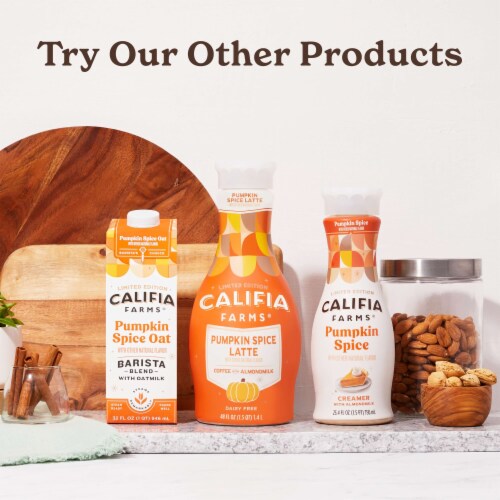 Califia Farms® Pumpkin Spice Oat Barista Blend with Oat Milk Perspective: right