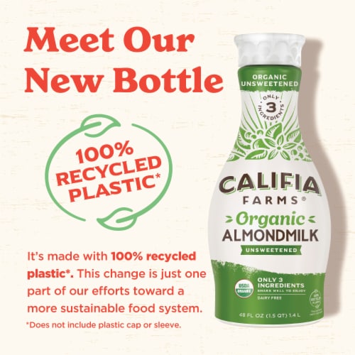 Califia Farms® Organic Unsweetened Almondmilk Perspective: right