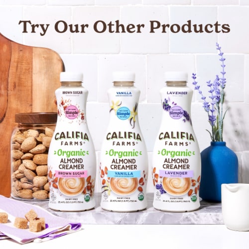 Califia Farms® Organic Brown Sugar Almond Milk Coffee Creamer Perspective: right