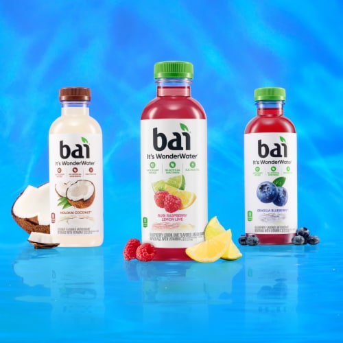 Bai Raspberry Lemon Lime Water Beverage Bottle Perspective: right