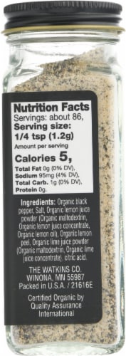 Watkins Organic Lemon Pepper Blend Perspective: right