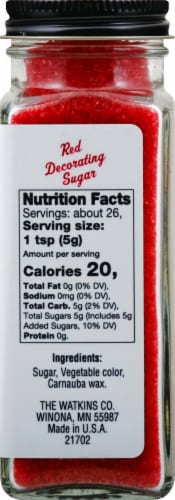 Watkins Red Decorating Sugar Perspective: right