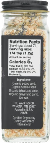 Watkins Organic Everything Bagel Sesame Seasoning Blend Perspective: right