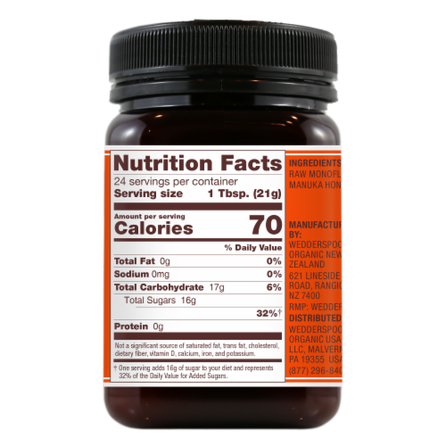 Wedderspoon Raw Monofloral Manuka Honey Perspective: right