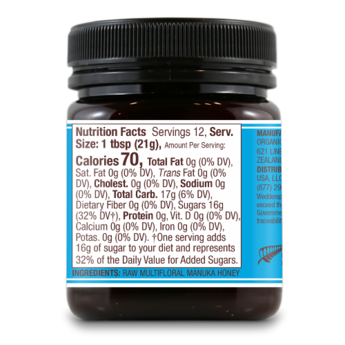Wedderspoon KFactor 12 Raw Multifloral Manuka Honey Perspective: right