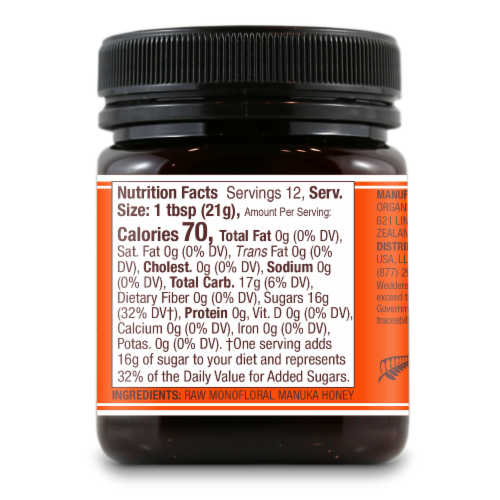 Wedderspoon KFactor 16 Raw Monofloral Manuka Honey Perspective: right