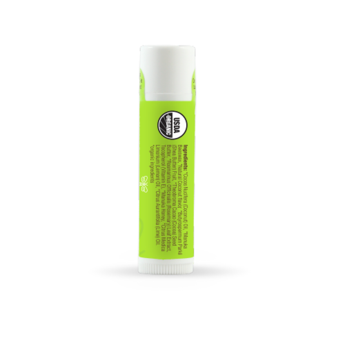 Wedderspoon Organic Lipcare Coconut Lime with Manuka Honey Lip Balm Perspective: right