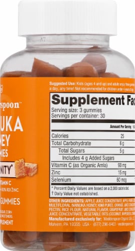 Wedderspoon® Citrus Manuka Honey Immunity Gummies Perspective: right