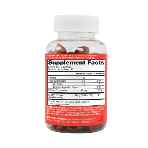 Wedderspoon® Manuka Honey Berry Flavored Digestive Gummies Perspective: right