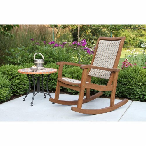 Outdoor interiors wicker and on sale eucalyptus outdoor rocking chair
