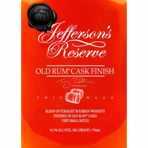 Jefferson's Reserve Old Rum Cask Finish Straight Bourbon Perspective: right