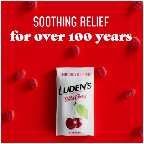 Luden's Soothing Wild Cherry Throat Drops Perspective: right