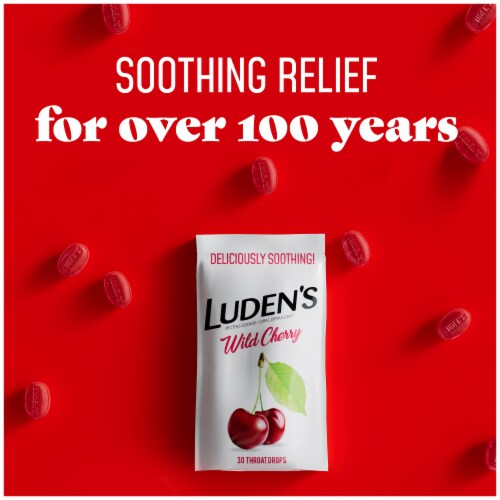 Luden's Soothing Wild Cherry Throat Drops Perspective: right