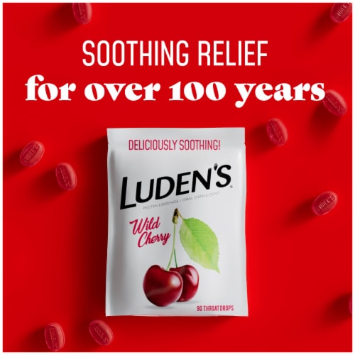 Luden's Soothing Wild Cherry Throat Drops Perspective: right