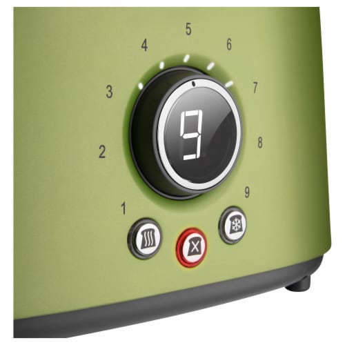 Sencor Light Green 2-Slot Toaster with Digital Button and Rack Perspective: right
