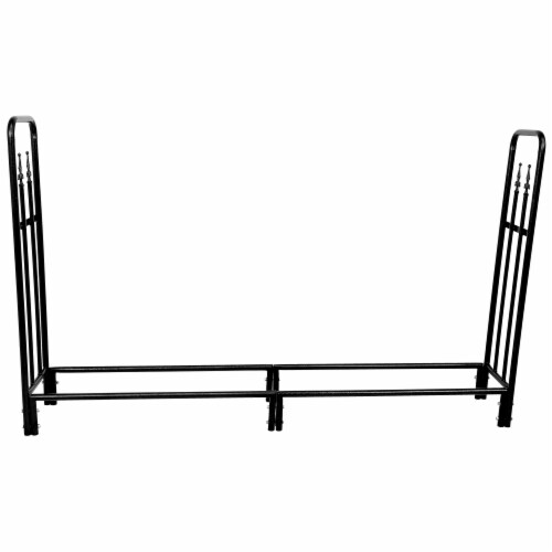 Sunnydaze 6 ft Decorative Steel Firewood Log Rack Black 44.5