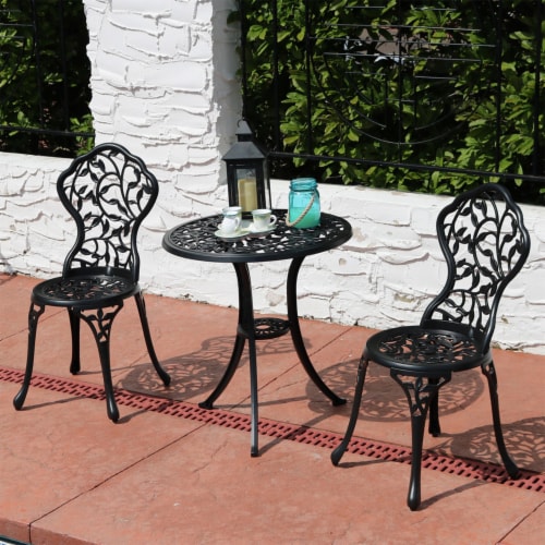 Black cast iron on sale table and chairs
