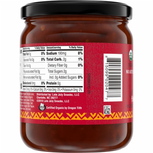 LATE JULY Snacks Organic Salsa, Mild Thick and Chunky, 15.5 oz. Jar